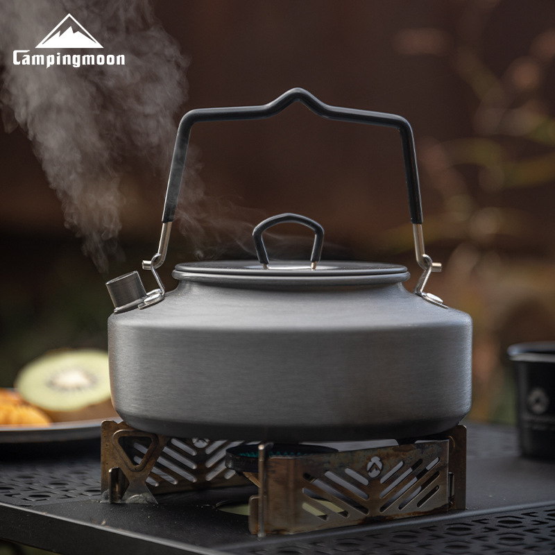 Camping Cooking Set 2 Person - Campingmoon-ポータブルアルミニウム合金キャンプティーポット、屋外ケトル、大容量コーヒーポット、0.8l、1l、1.5l