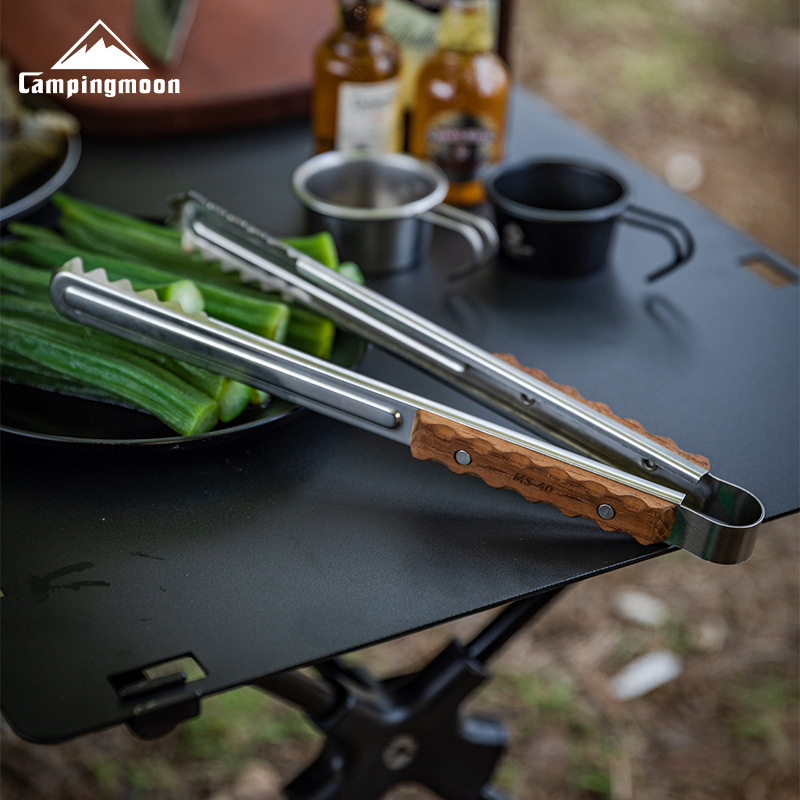 Camping Cooking Food - アウトドアキャンプキッチン用品調理器具サービングトングバーベキュークリップクランプバーベキュー食品トングステンレス鋼バーベキュー食品クリップクランプ