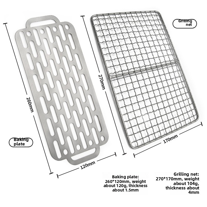 Camping Cooking Lightweight - 純チタングリルメッシュ 屋外バーベキューピクニック用 再利用可能な非ステンレス鋼の調理グリッド 魚肉用 軽量キャンプ用