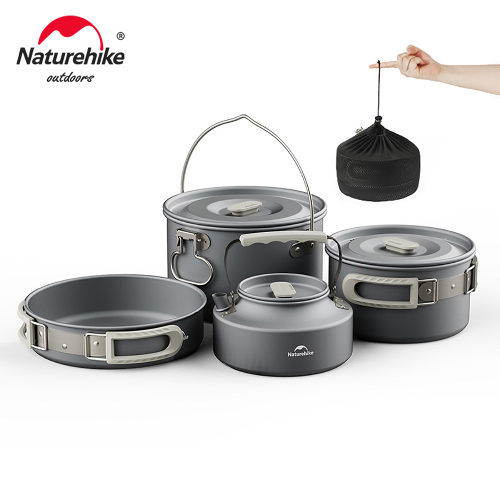 Camping Cooking Set 2 Person - Naturehike キャンプ調理器具キット屋外フライパンポータブルケトル折りたたみピクニック食器キッチン用品調理器具