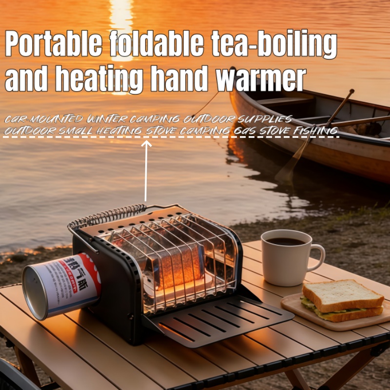 Camping Cooking Lightweight - 1200Wキャンプ用ガスストーブ ポータブルミニヒーター アウトドアハイキングクッキング旅行用 軽量カセットヒーター 小型ストーブ キャンプ用