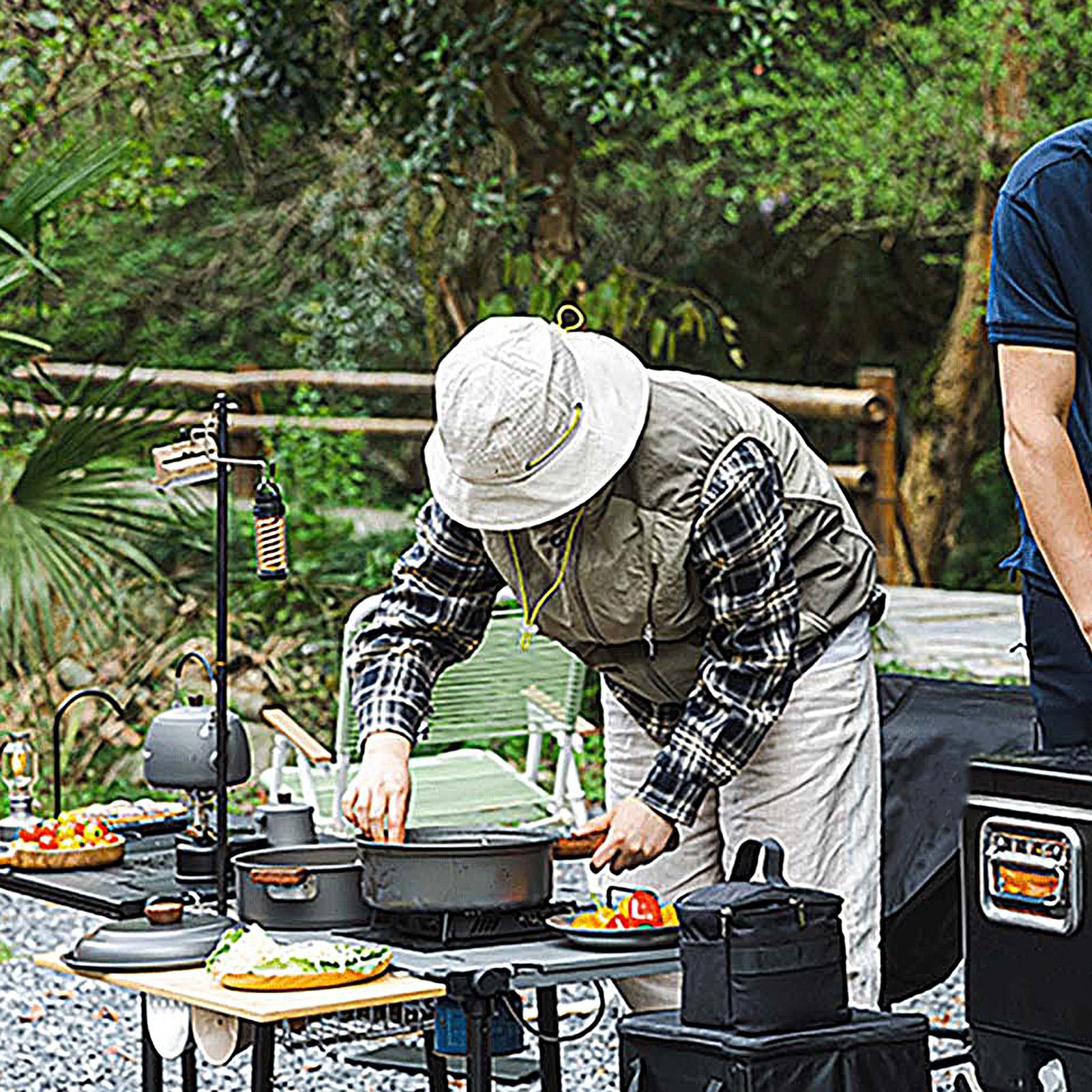 Camping Double Cooking Stove - キャンプポット ポータブル 大型 軽量 二層蒸し器 キャンプ調理パン