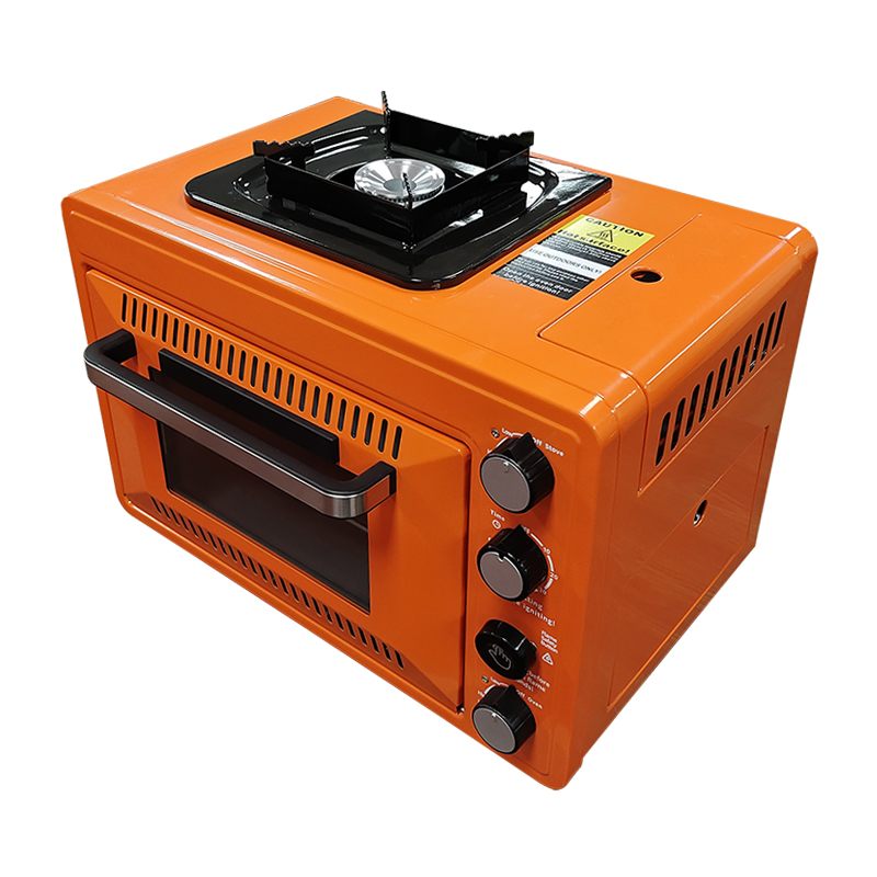 Camping Double Cooking Stove - 多機能屋外ガスオーブンとストーブ、防風機能付き、ダブルブタンポータブルガスストーブ、キャンプ旅行調理用