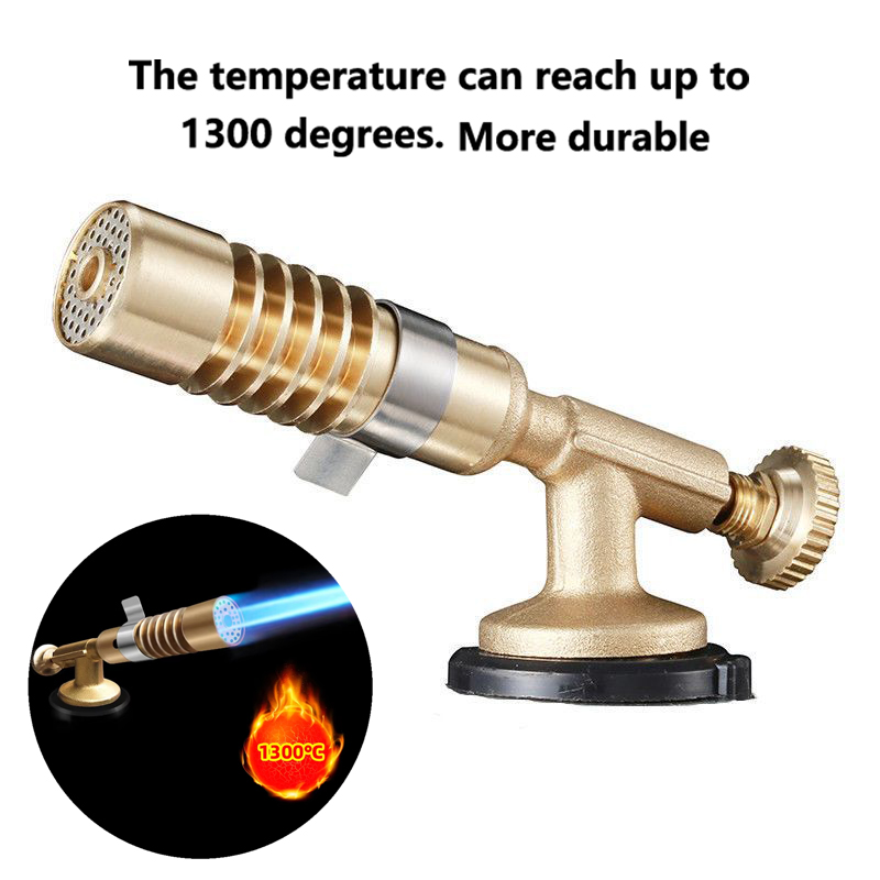 Camping Cooking Torch - 高温真鍮製ブタンガスバーナーヘッド、調整可能な炎、溶接、ろう付け、はんだ付け、バーベキュー、キャンプ、配管、家庭用