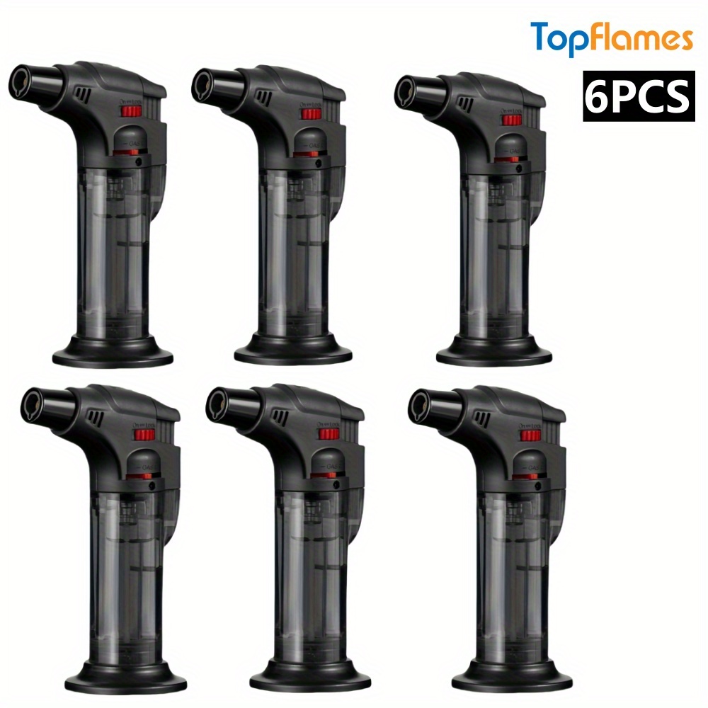 Camping Cooking Torch - 6個入りスプレーガンジェットブタンガス点火器、調整可能な炎のサイズ、ポータブルトーチライター、キャンプ、料理、溶接、バーベキューに最適