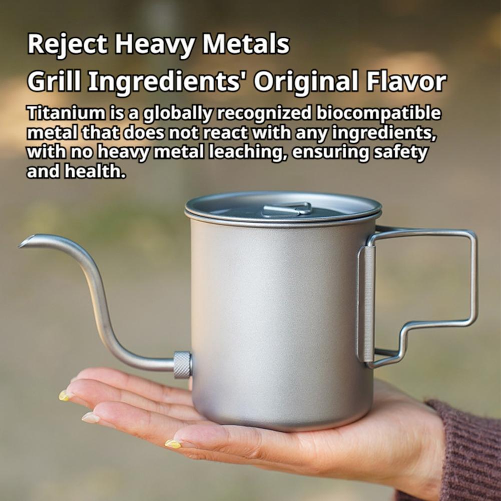 420 ミリリットル軽量チタンコーヒーポット蓋付きグースネッ - Camping Cooking Lightweight のレビューと価格