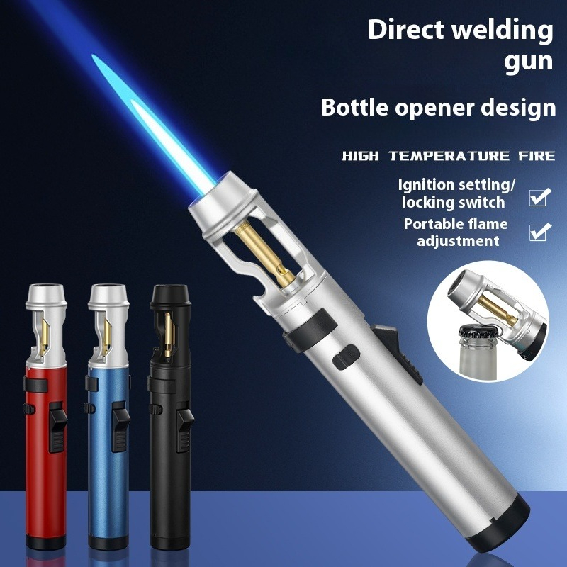 金属製防風ジェットフレームライター、ロックスイッチ付き調整可 - Camping Cooking Torch のレビューと価格