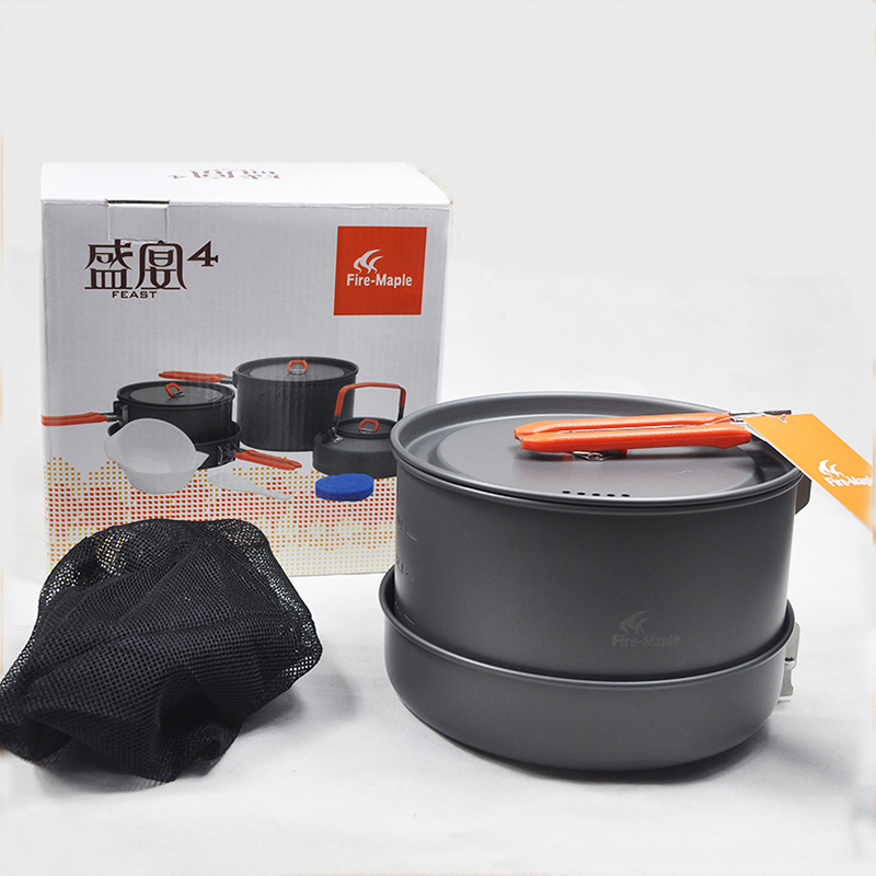 ファイヤーメープル 4-5人用調理器具セット、2ポットフライ - Camping Cooking Set For 4 のレビューと価格