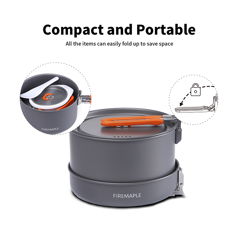 ファイヤーメープル 4-5人用調理器具セット、2ポットフライ - Camping Cooking Set For 4 のレビューと価格