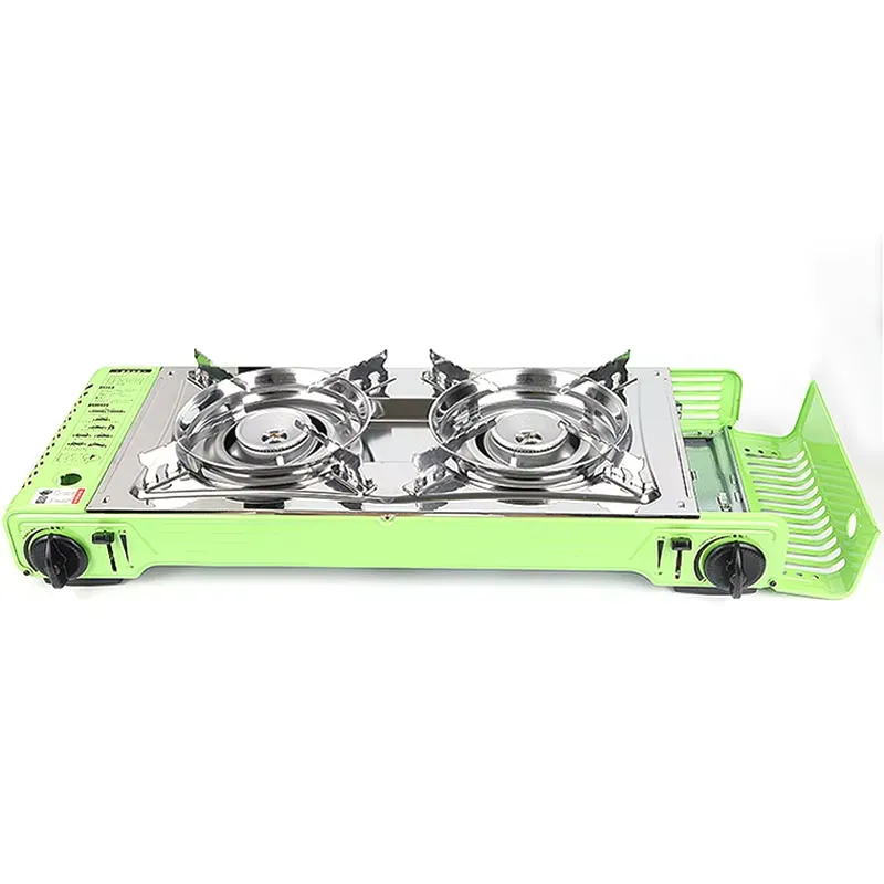 屋外用ポータブルキャンプテーブル ダブルバーナーキッチンコン - Camping Double Cooking Stove のレビューと価格