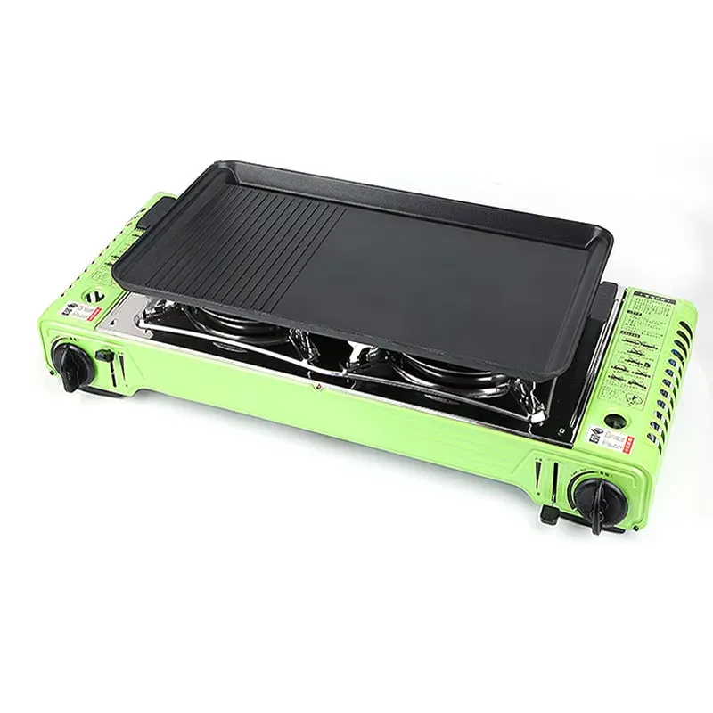 屋外用ポータブルキャンプテーブル ダブルバーナーキッチンコン - Camping Double Cooking Stove のレビューと価格