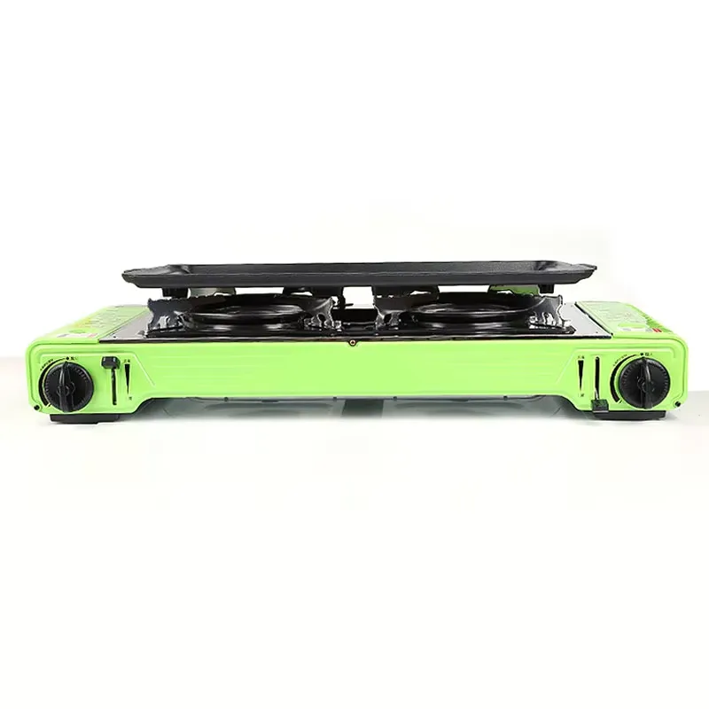 屋外用ポータブルキャンプテーブル ダブルバーナーキッチンコン - Camping Double Cooking Stove のレビューと価格