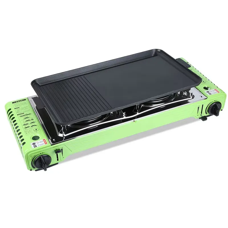 屋外用ポータブルキャンプテーブル ダブルバーナーキッチンコン - Camping Double Cooking Stove のレビューと価格
