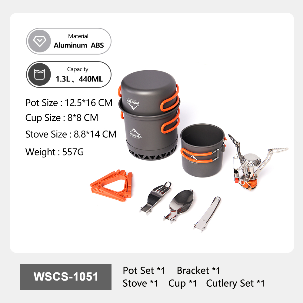 Widesea ポータブルキャンプ調理器具セット アルミニウ - Camping Cooking Set 2 Person のレビューと価格