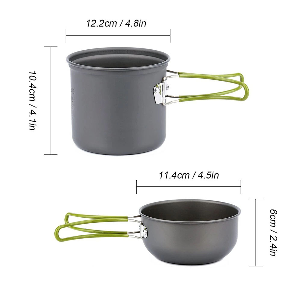 キャンプ調理器具混乱キット超軽量キャンプポットセット屋外調理 - Camping Cooking Set 2 Person のレビューと価格