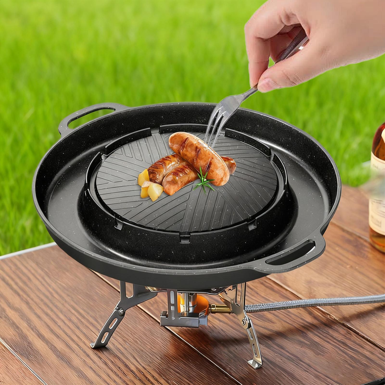 2-in-1 グリル＆ホットパン（コンロ用）、ノンスティック - Camping Cooking Top のレビューと価格