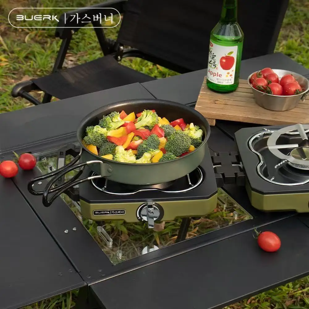BUERK キャンプストーブ ダブルバーナー ポータブル 高 - Camping Double Cooking Stove のレビューと価格