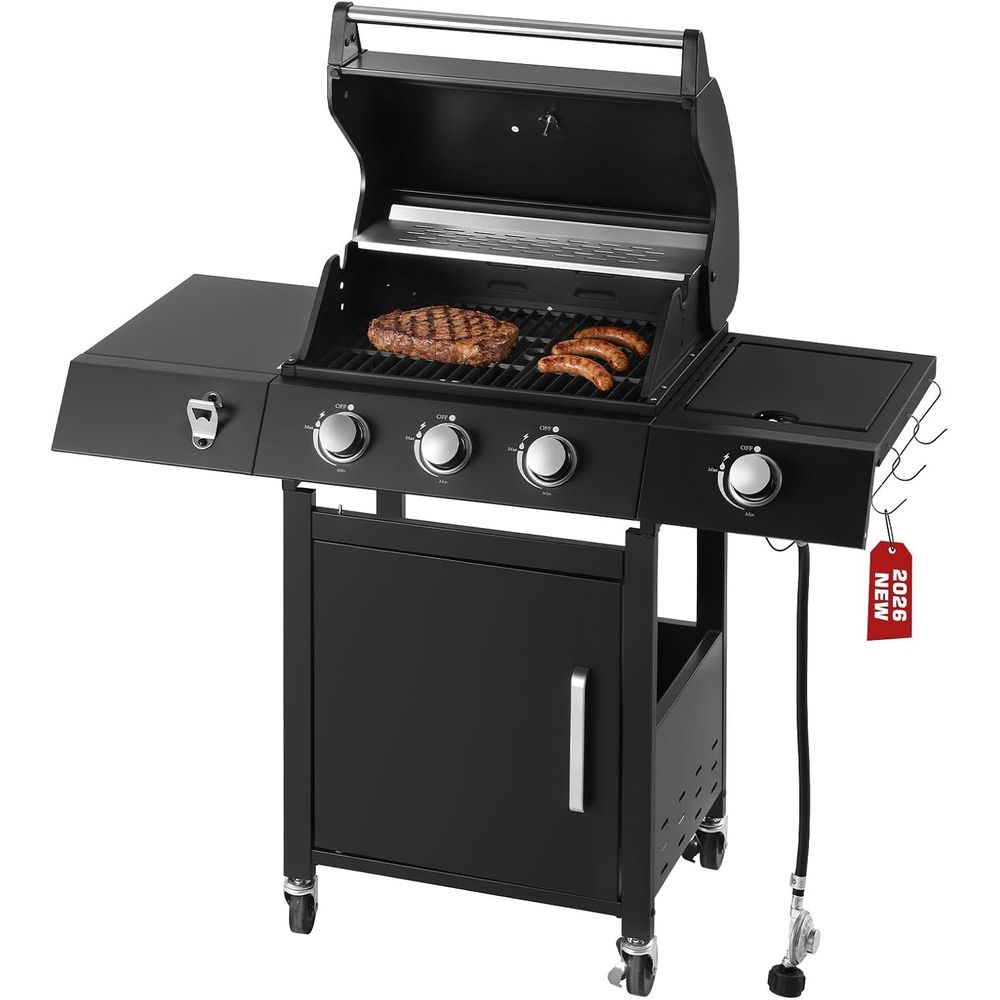 3バーナー式プロパンガスグリル（サイドバーナー付き） |   - Camping Cooking Top のレビューと価格