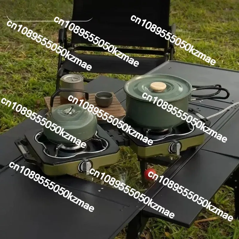 ポータブルダブルバーナーキャンプストーブ、ハイパワー折りたた - Camping Double Cooking Stove のレビューと価格