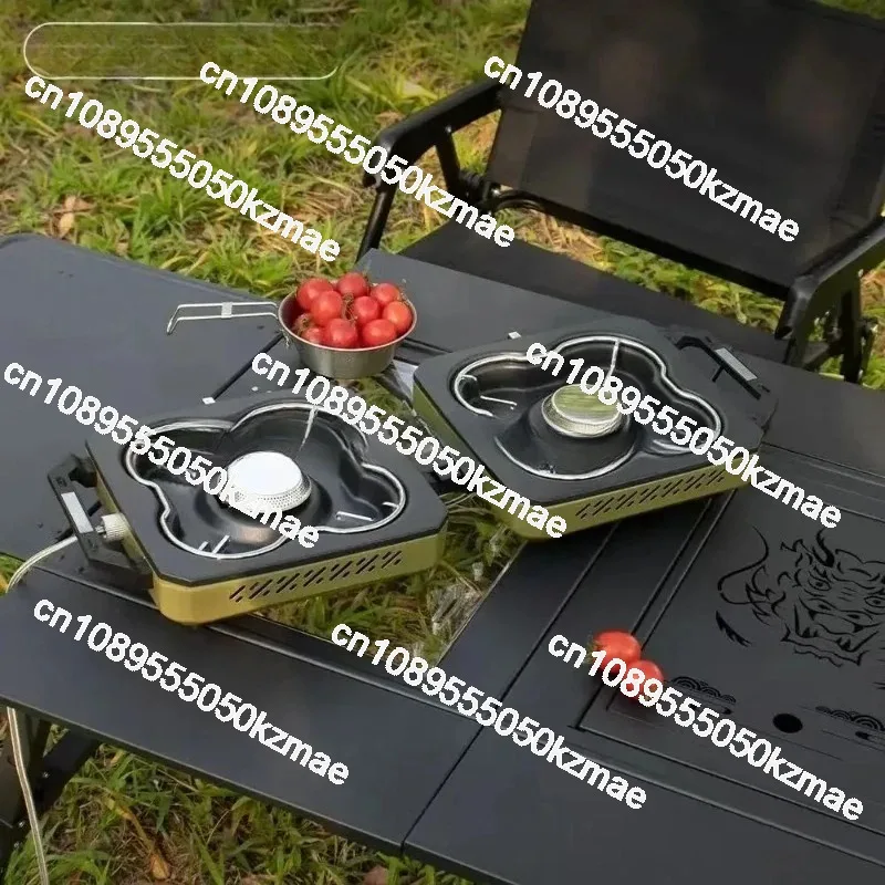 ポータブルダブルバーナーキャンプストーブ、ハイパワー折りたた - Camping Double Cooking Stove のレビューと価格