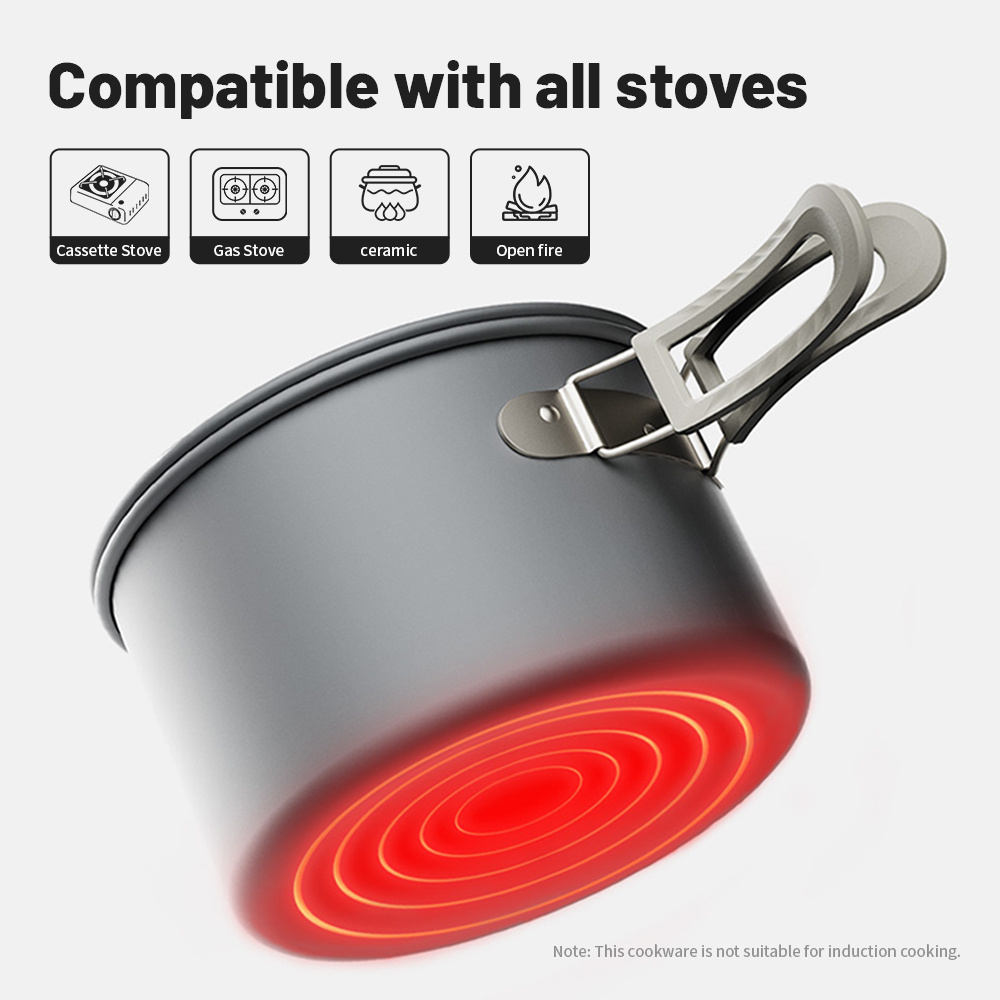 Naturehike キャンプ調理器具キット屋外フライパンポ - Camping Cooking Set 2 Person のレビューと価格