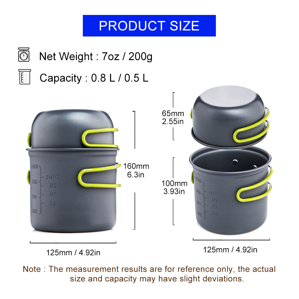 ワイドシー超軽量キャンプ調理器具セット 1～2人用 硬質アル - Camping Cooking Set 2 Person のレビューと価格