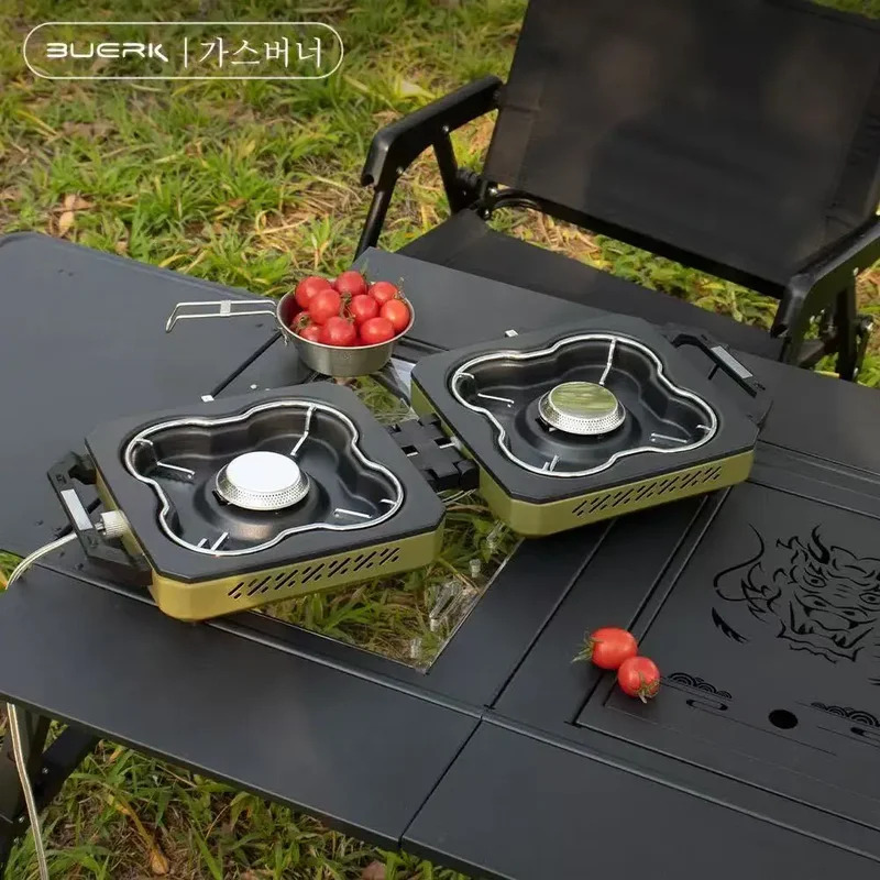 BUERK キャンプストーブ ダブルバーナー ポータブル 高 - Camping Double Cooking Stove のレビューと価格