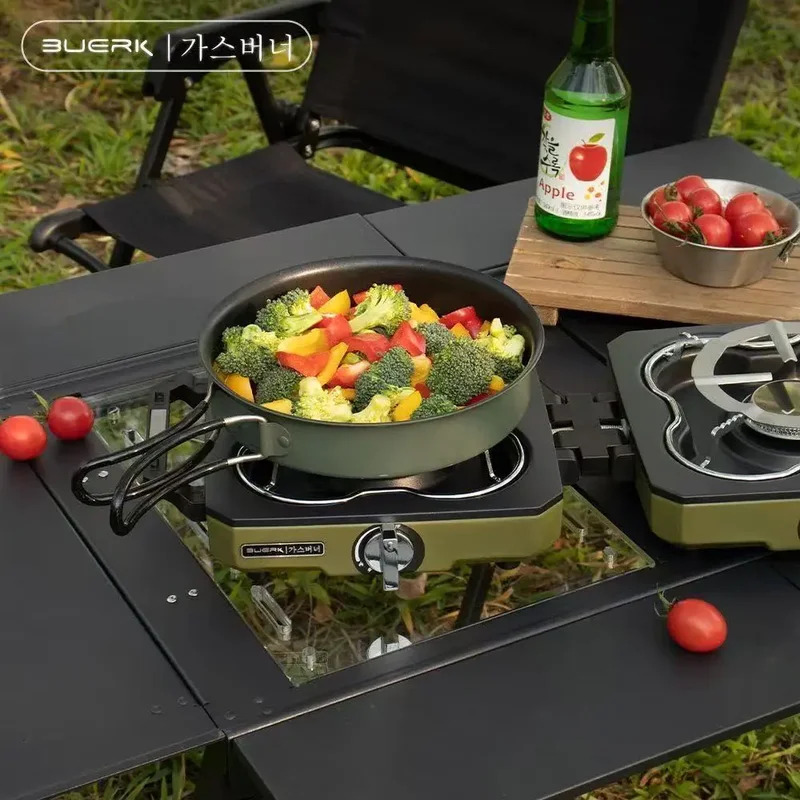 BUERK キャンプストーブ ダブルバーナー ポータブル 高 - Camping Double Cooking Stove のレビューと価格