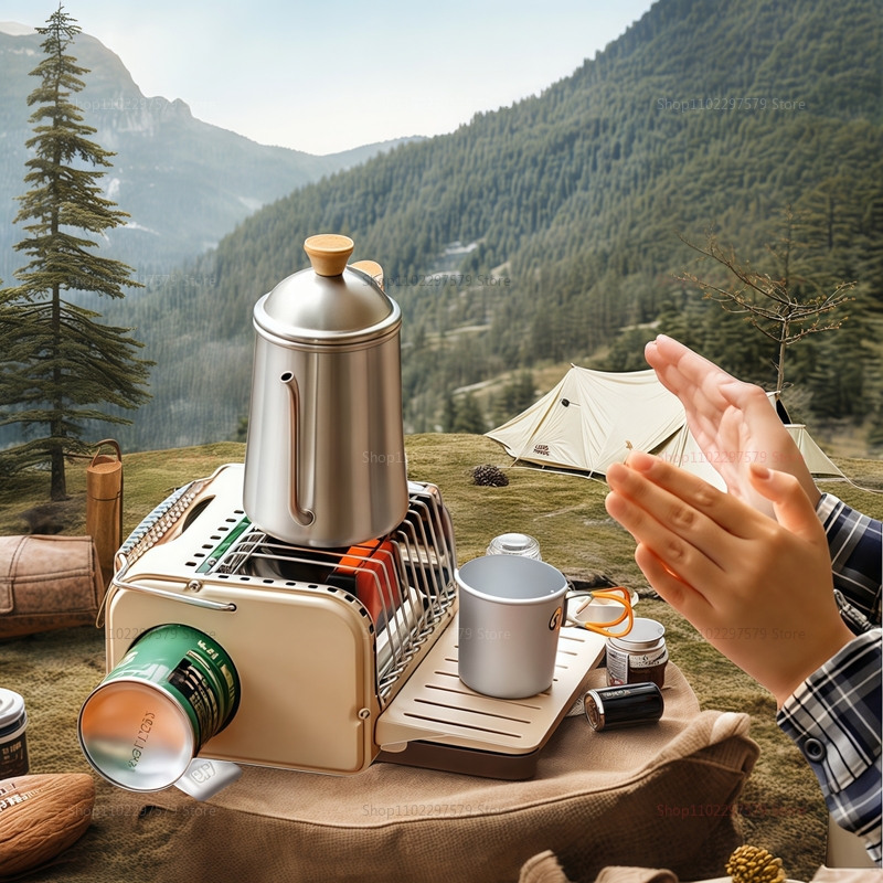 1200Wキャンプ用ガスストーブ ポータブルミニヒーター ア - Camping Cooking Lightweight のレビューと価格