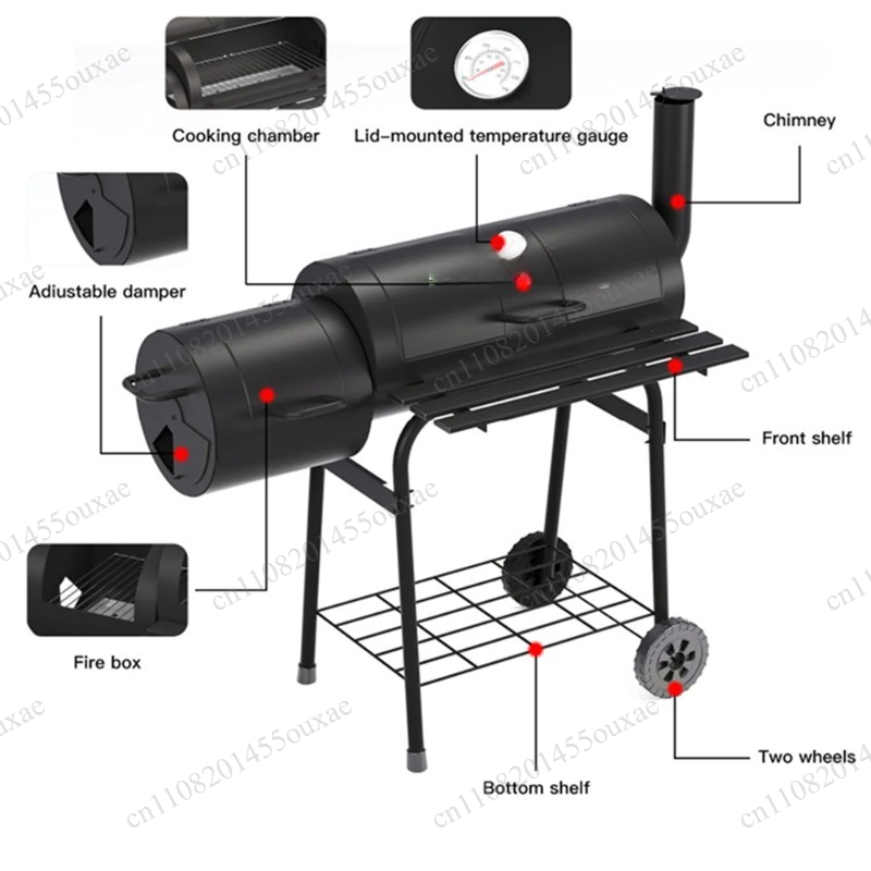 両面大型炭火バーベキューグリル、厚みのあるアメリカンスタイル - Camping Double Cooking Stove のレビューと価格