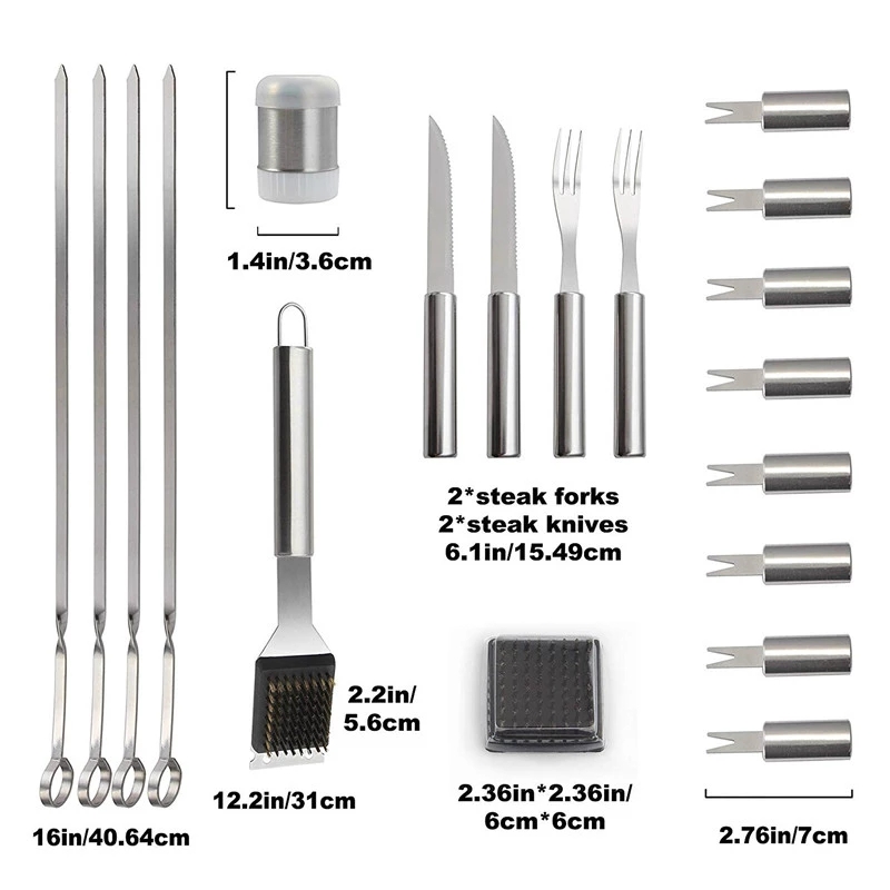 バーベキューツールセットバーベキューグリル用品スパトラフォー - Camping Cooking Set For 4 のレビューと価格