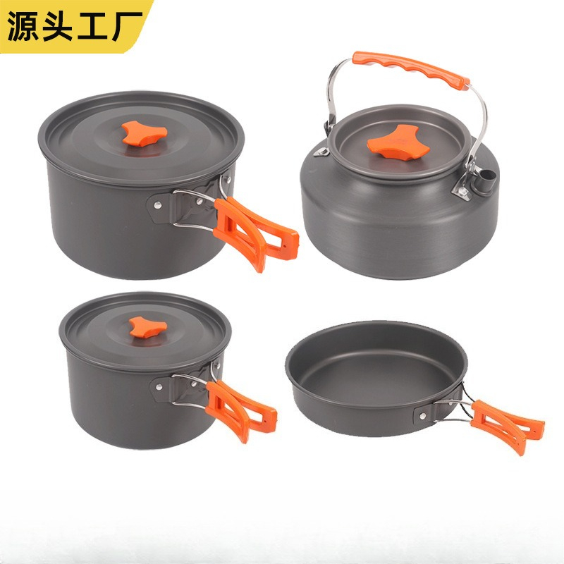 ポータブルアウトドア調理器具セット 4点セット キャンプ ピ - Camping Cooking Set For 4 のレビューと価格