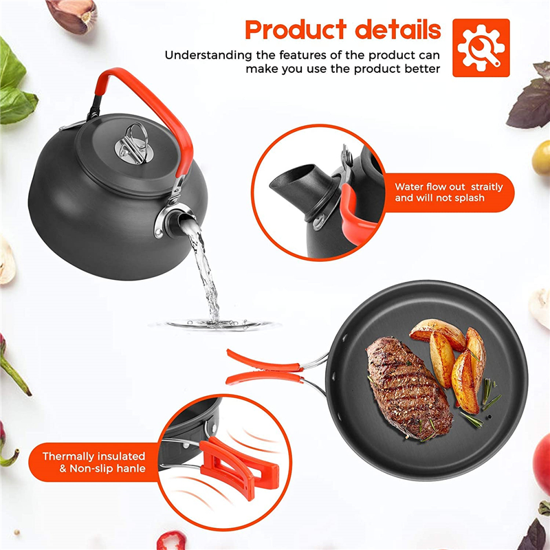2～3人用屋外キャンプ・ピクニック用キャンプキッチン用品アル - Camping Cooking Set 2 Person のレビューと価格