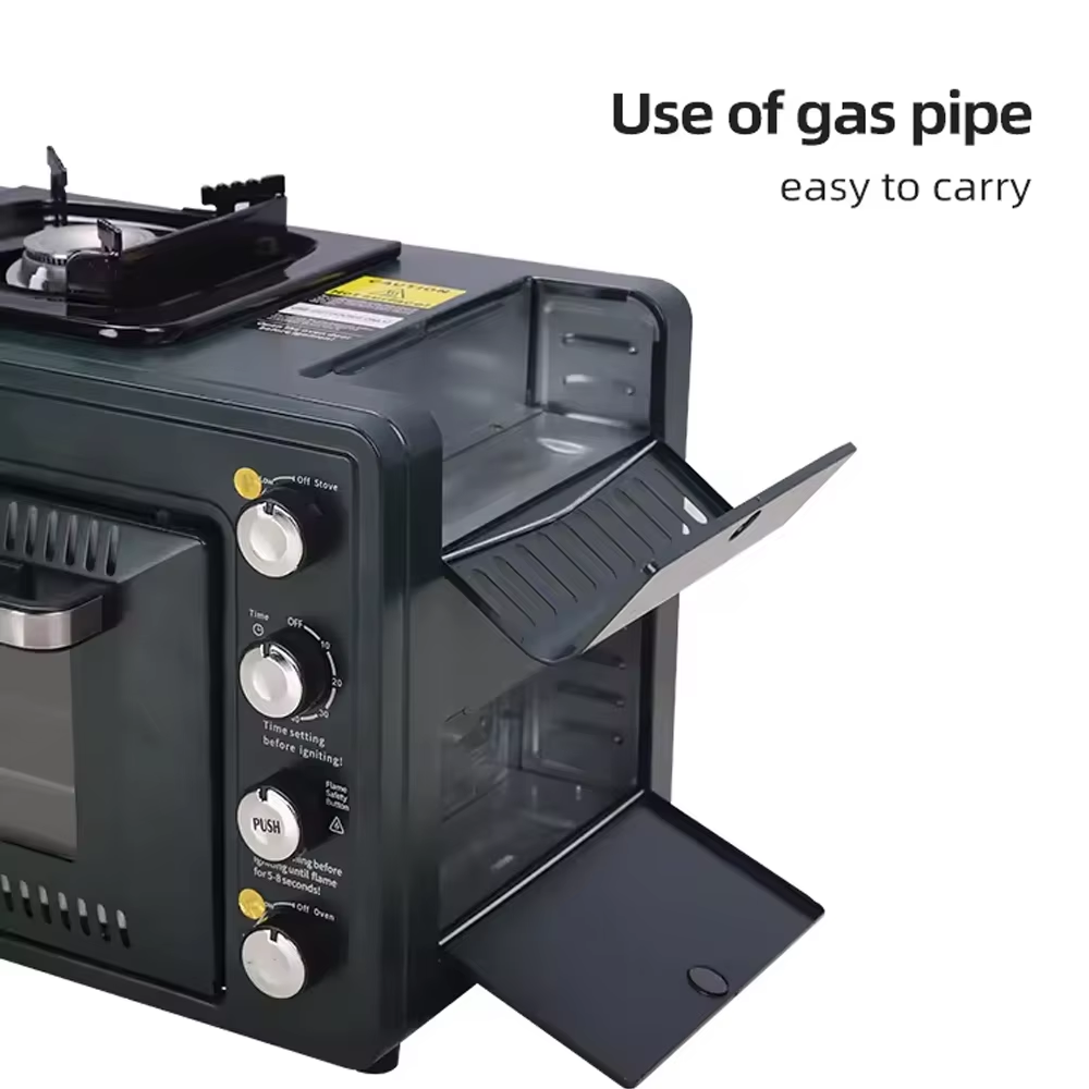 多機能屋外ガスオーブンとストーブ、防風機能付き、ダブルブタン - Camping Double Cooking Stove のレビューと価格