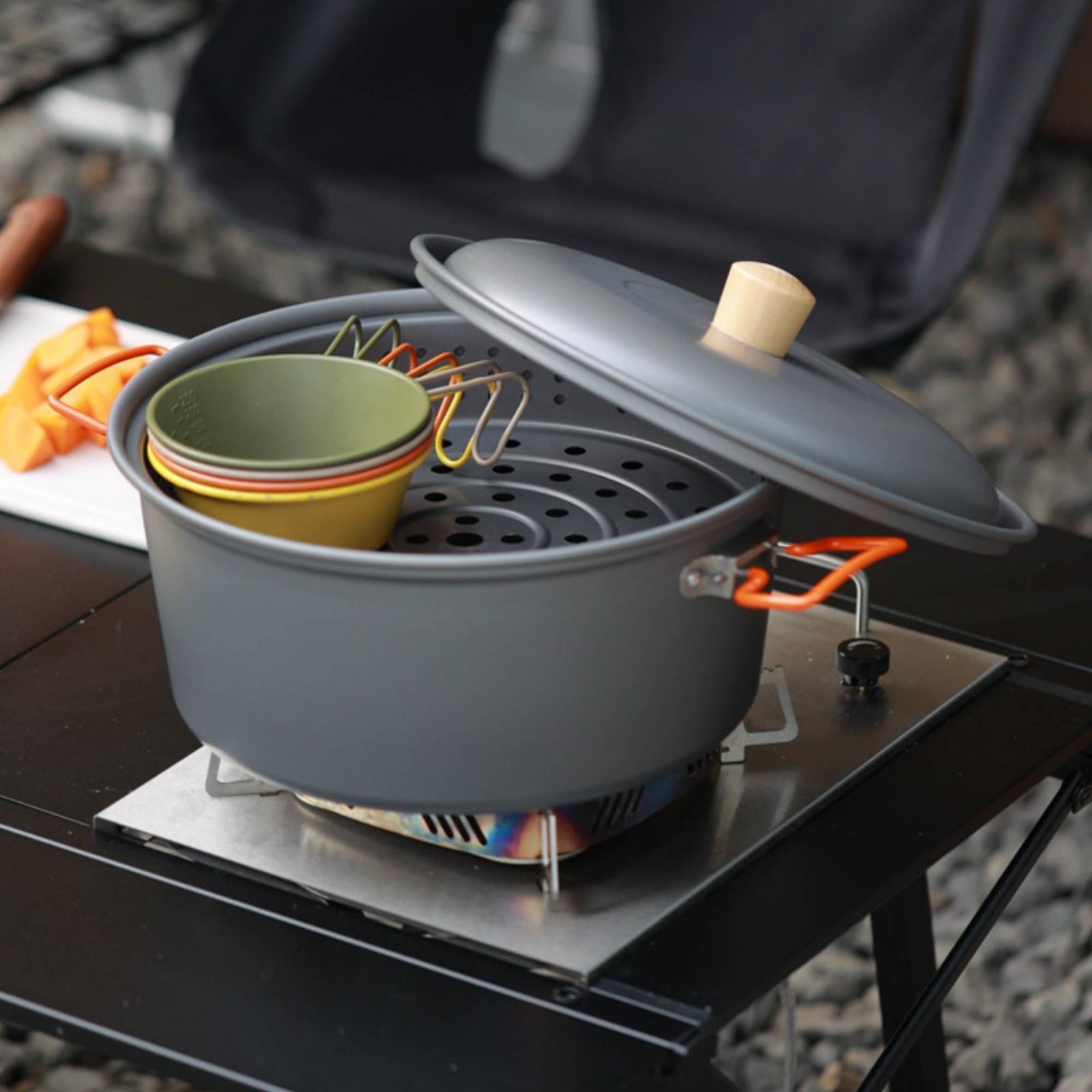 アウトドア調理用大型アルミ合金製蒸気鍋、ポータブル調理器具、 - Camping Cooking Vessel のレビューと価格