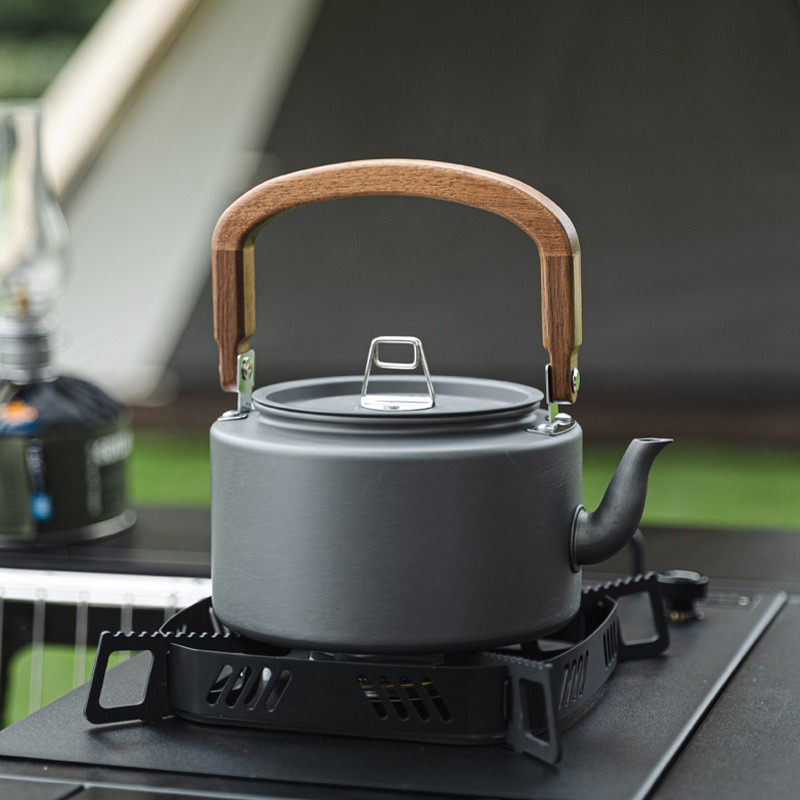 1.2L 軽量アルミニウム合金キャンプケトル 木製ハンドル付 - Camping Cooking Lightweight のレビューと価格