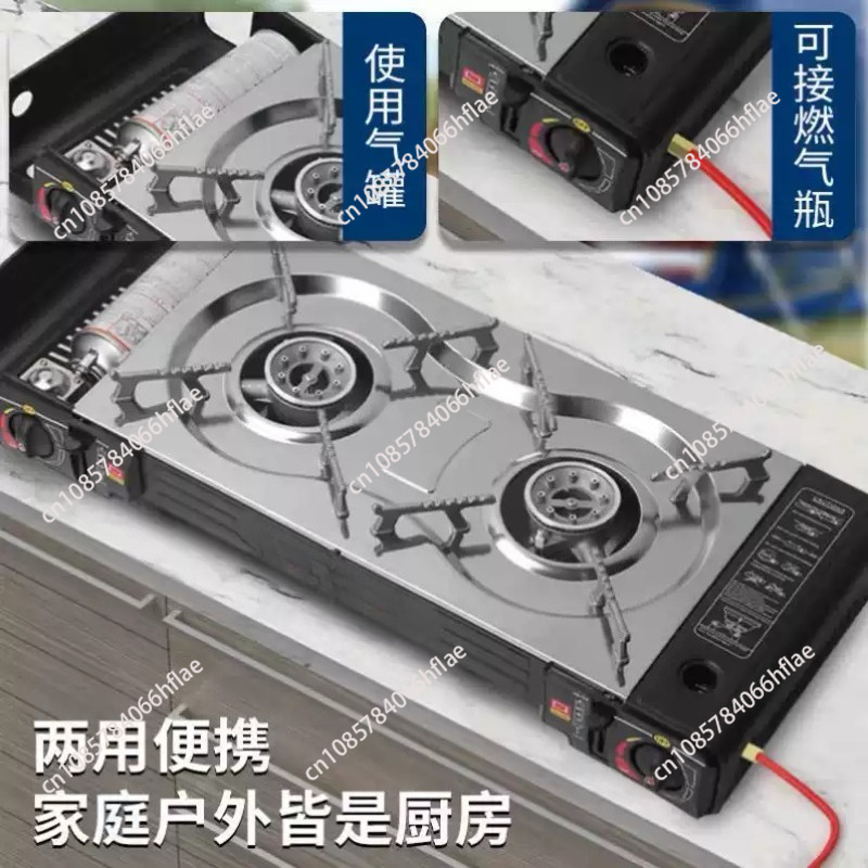 ポータブル2バーナーキャンプ用ガスコンロ、ピクニックやRVで - Camping Double Cooking Stove のレビューと価格