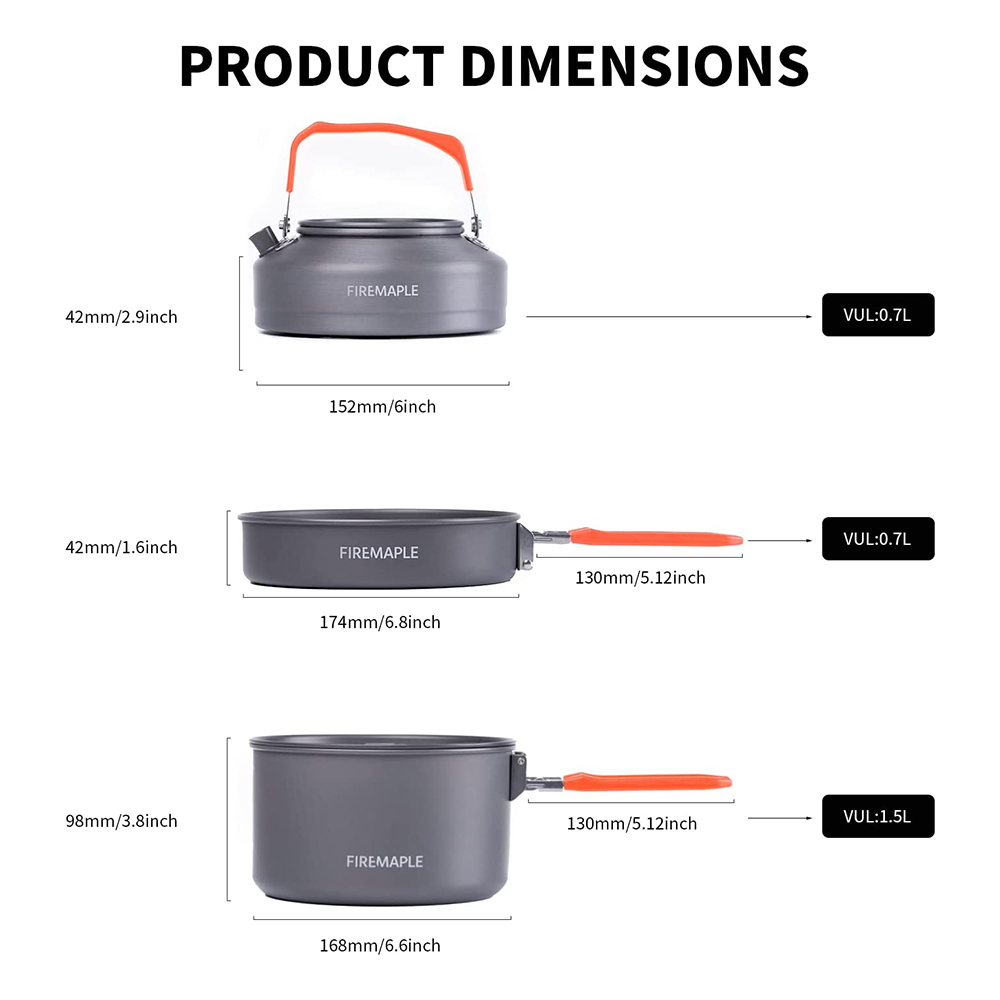 ファイヤーマプルピクニック鍋セット屋外キャンプハイキング調理 - Camping Cooking Set 2 Person のレビューと価格