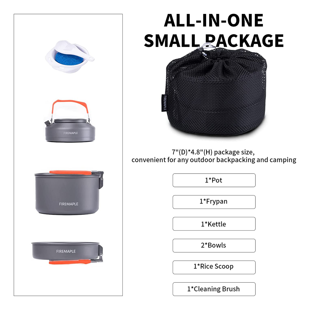 ファイヤーマプルピクニック鍋セット屋外キャンプハイキング調理 - Camping Cooking Set 2 Person のレビューと価格