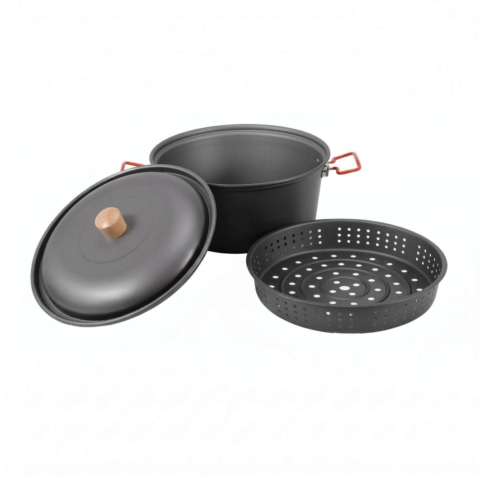 アルミ合金製アウトドアクッキングポット、蒸し・煮込み用キャン - Camping Cooking Vessel のレビューと価格