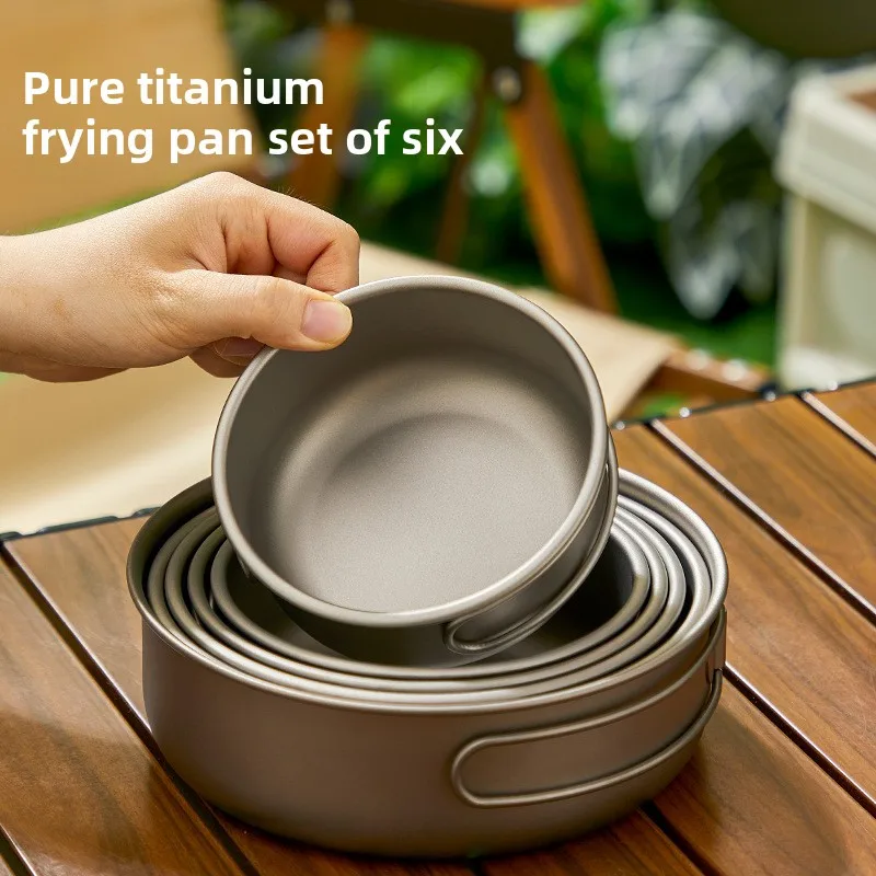 チタンアウトドアポットセットピクニックキャンプセット食器折り - Camping Cooking Lightweight のレビューと価格