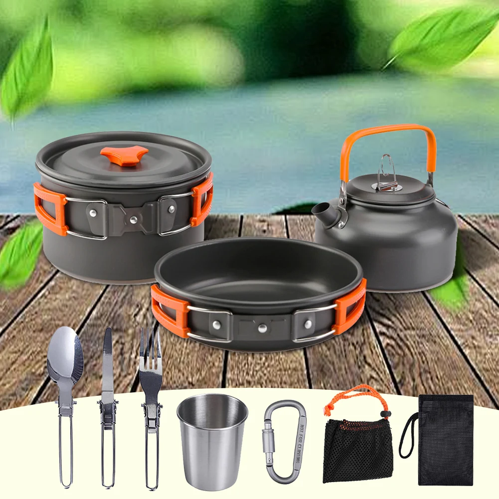 キャンプ調理器具キット ケトル ポット パン クックセット  - Camping Cooking Lightweight のレビューと価格