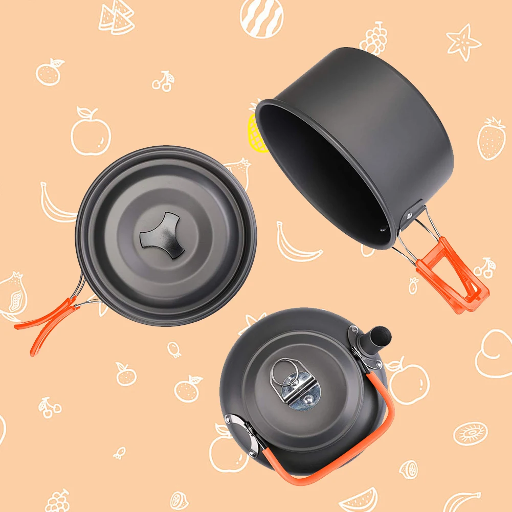 キャンプ調理器具キット ケトル ポット パン クックセット  - Camping Cooking Lightweight のレビューと価格