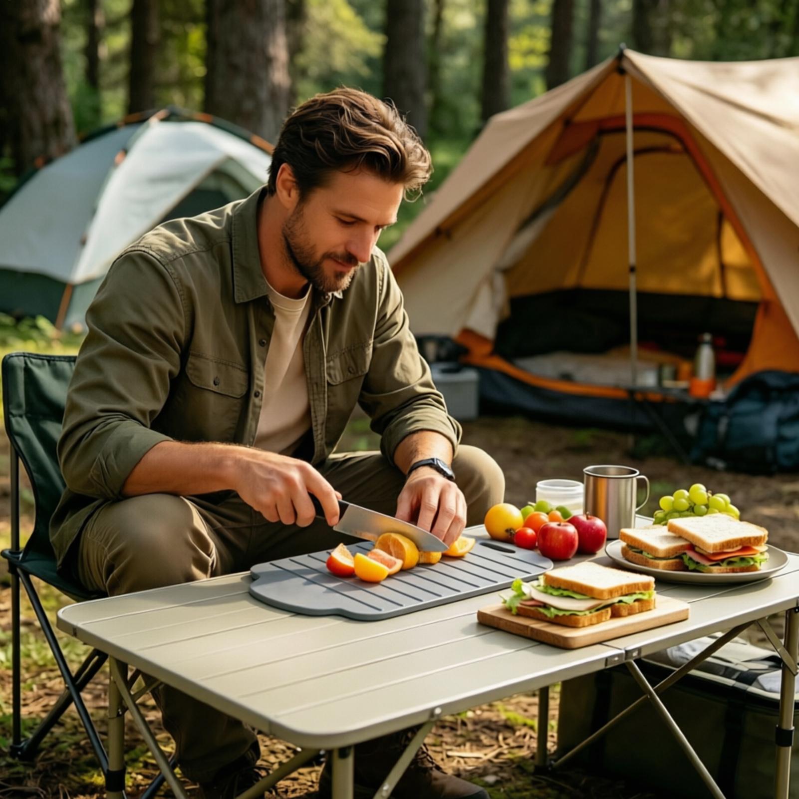 シリコーンまな板両面折りたたみパッド 30x20x0.5 セ - Camp Cutting Board のレビューと価格