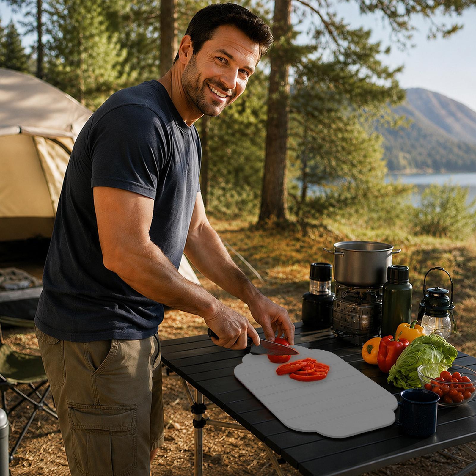 シリコーンまな板両面折りたたみパッド 30x20x0.5 セ - Camp Cutting Board のレビューと価格