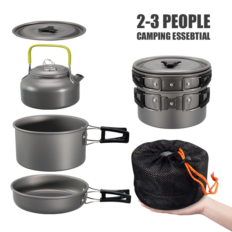 WESTTUNE キャンプ調理器具キット アルミ アウトドア - Camping Cooking Set 2 Person のレビューと価格